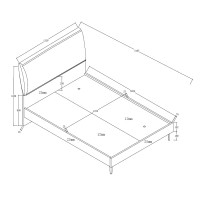 NEON ΚΡΕΒΑΤΙ (ΓΙΑ ΣΤΡΩΜΑ 120x200cm) ΓΚΡΙ ΦΥΣΙΚΟ 133x216.5x101cm