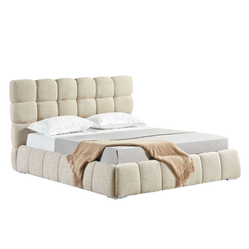 PUFFY ΚΡΕΒΑΤΙ (ΓΙΑ ΣΤΡΩΜΑ 160x200cm) BEIGE 228x188x120cm