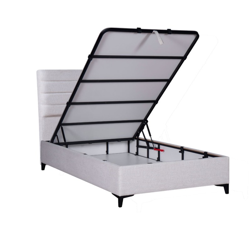 STRATTA ΚΡΕΒΑΤΙ ΜΕ ΑΠΟΘΗΚ. ΧΩΡΟ (ΓΙΑ ΣΤΡΩΜΑ 120x200cm) OFF WHITE 06-900 208x127x121cm