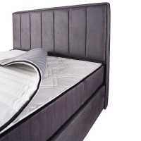 ZEN ΚΡΕΒΑΤΙ ΜΕ ΑΠΟΘΗΚ. ΧΩΡΟ ΚΑΙ ΣΤΡΩΜΑ ΓΚΡΙ ΣΚΟΥΡΟ 26-969 212x174x126.5cm
