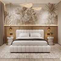 SAVAGIAR ΚΡΕΒΑΤΙ (ΓΙΑ ΣΤΡΩΜΑ 160x200cm) CREAM 210.5x220.5x109.7cm