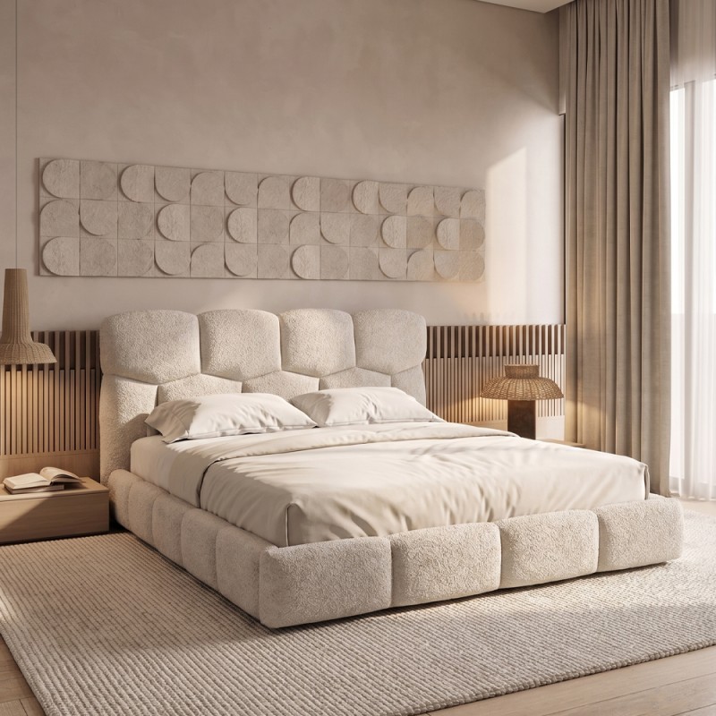 HONEYBEE ΚΡΕΒΑΤΙ (ΓΙΑ ΣΤΡΩΜΑ 160x200cm) CREAM 184x220x102.2cm