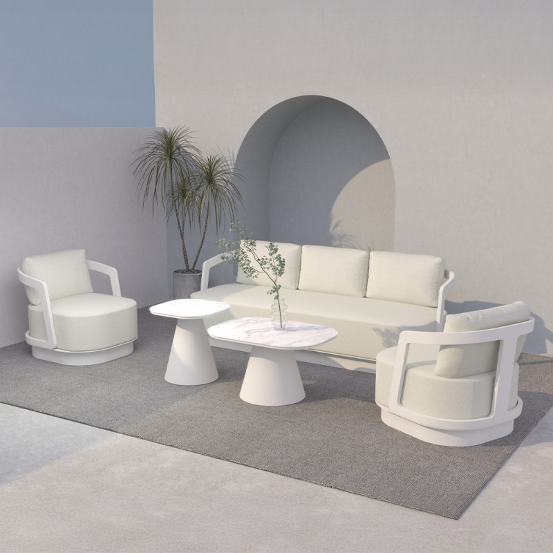 TORRE ΣΑΛΟΝΙ SET 1+2+2 OFF WHITE 198x81x66cm