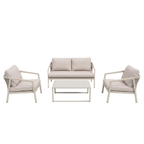 MARE ΣΑΛΟΝΙ SET 1+2+1 OFF WHITE