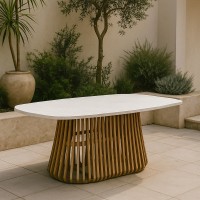 SIRACUSA ΤΡΑΠΕΖΙ ΛΕΥΚΟ 220x110x77.5cm