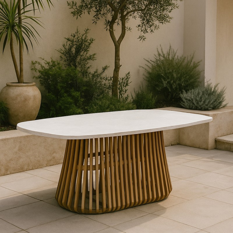 SIRACUSA ΤΡΑΠΕΖΙ ΛΕΥΚΟ 220x110x77.5cm