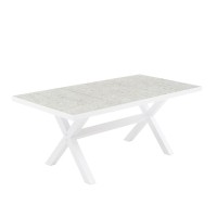 STABLE ΤΡΑΠΕΖΙ TERRAZZO ΛΕΥΚΟ 181x90.5x75cm