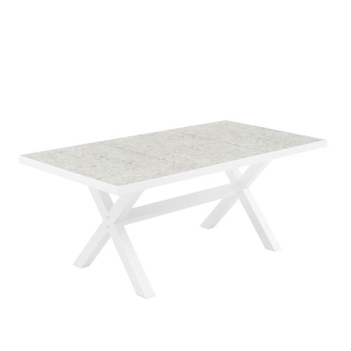 STABLE ΤΡΑΠΕΖΙ TERRAZZO ΛΕΥΚΟ 181x90.5x75cm