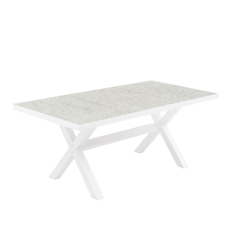 STABLE ΤΡΑΠΕΖΙ TERRAZZO ΛΕΥΚΟ 181x90.5x75cm