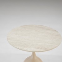 EARTH COFFEE TABLE BEIGE ΜΕ ΟΨΗ ΜΑΡΜΑΡΟΥ 50x50x54.5cm