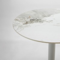 UNO ΤΡΑΠΕΖΙ BEIGE ΜΕ ΟΨΗ ΜΑΡΜΑΡΟΥ ΓΚΡΙ 80x80x74cm