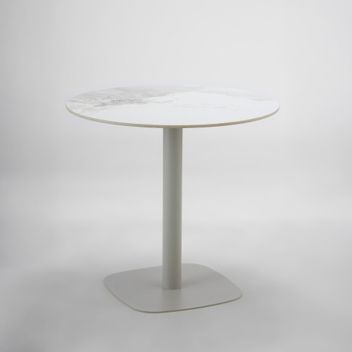 UNO ΤΡΑΠΕΖΙ BEIGE ΜΕ ΟΨΗ ΜΑΡΜΑΡΟΥ ΓΚΡΙ 80x80x74cm