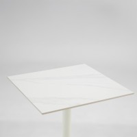 QUADRA ΤΡΑΠΕΖΙ ΛΕΥΚΟ ΜΕ ΟΨΗ ΜΑΡΜΑΡΟΥ 60x60x74cm