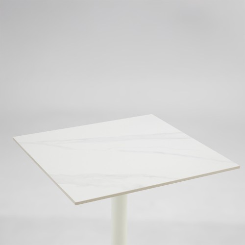 QUADRA ΤΡΑΠΕΖΙ ΛΕΥΚΟ ΜΕ ΟΨΗ ΜΑΡΜΑΡΟΥ 60x60x74cm