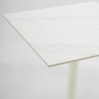 QUADRA ΤΡΑΠΕΖΙ ΛΕΥΚΟ ΜΕ ΟΨΗ ΜΑΡΜΑΡΟΥ 60x60x74cm