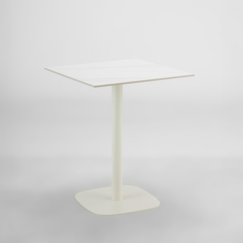 QUADRA ΤΡΑΠΕΖΙ ΛΕΥΚΟ ΜΕ ΟΨΗ ΜΑΡΜΑΡΟΥ 60x60x74cm