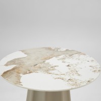 VELLUM ΤΡΑΠΕΖΙ BEIGE ΜΕ ΟΨΗ ΜΑΡΜΑΡΟΥ 80x80x76.5cm