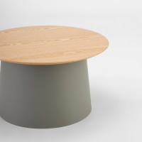 ZENTRA COFFEE TABLE ΦΥΣΙΚΟ ΓΚΡΙ 70x70x39cm