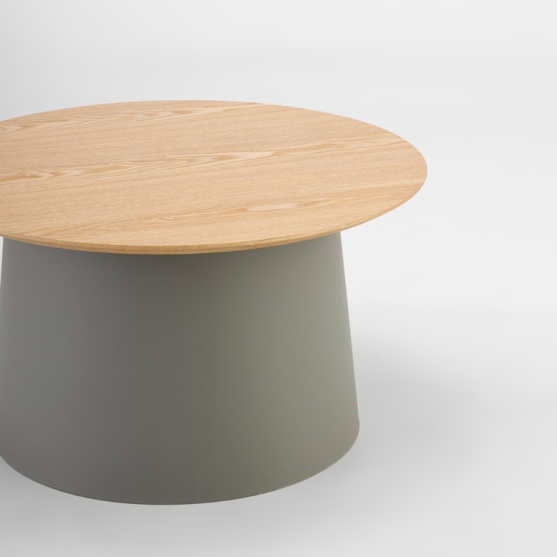 ZENTRA COFFEE TABLE ΦΥΣΙΚΟ ΓΚΡΙ 70x70x39cm