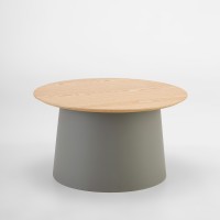ZENTRA COFFEE TABLE ΦΥΣΙΚΟ ΓΚΡΙ 70x70x39cm