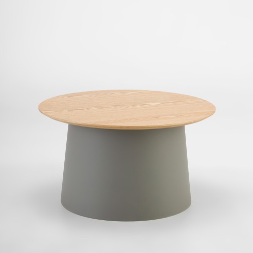 ZENTRA COFFEE TABLE ΦΥΣΙΚΟ ΓΚΡΙ 70x70x39cm