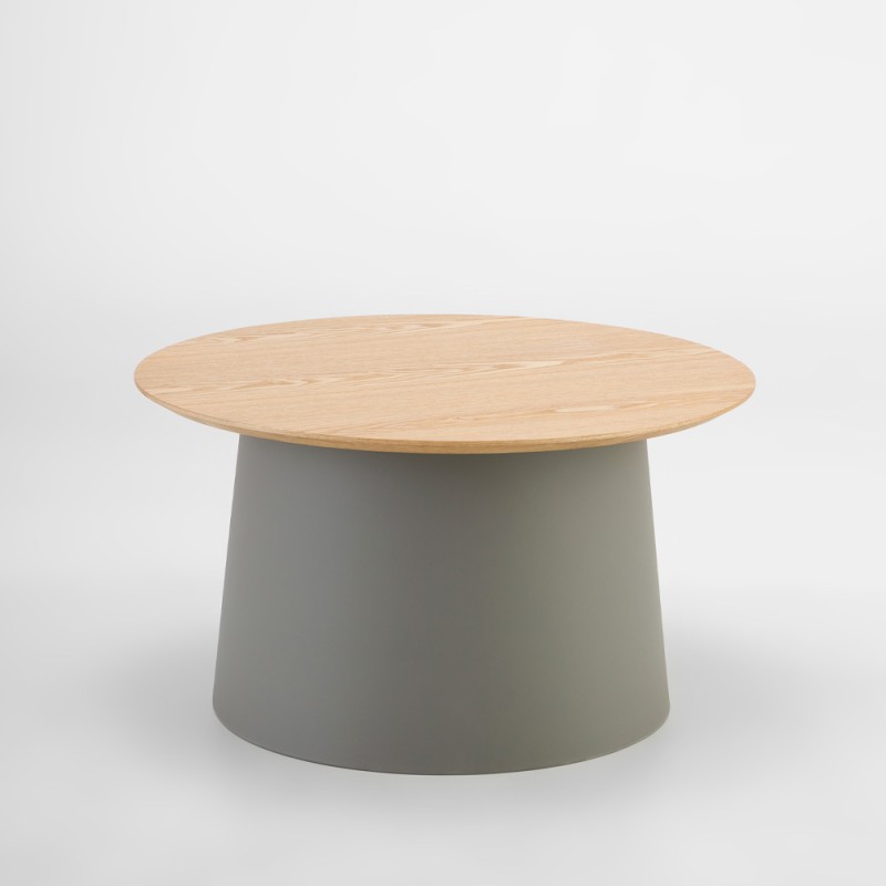 ZENTRA COFFEE TABLE ΦΥΣΙΚΟ ΓΚΡΙ 70x70x39cm