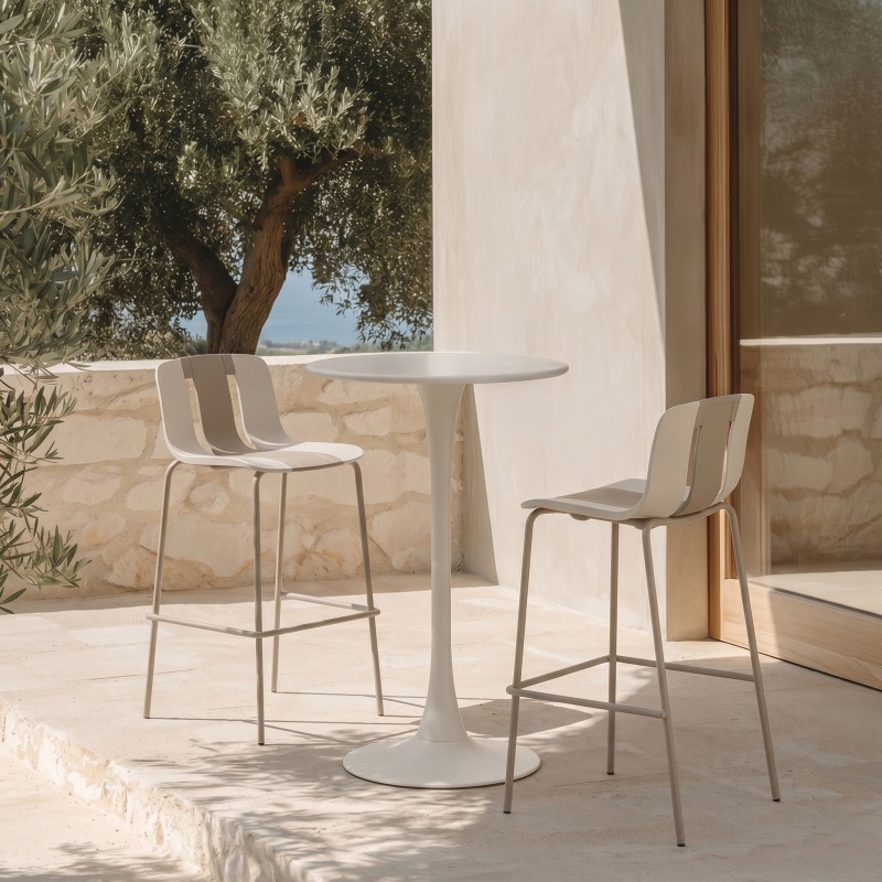 Σετ-4Τεμ.ART ΣΚΑΜΠΟ BAR ΜΠΕΖ OFF WHITE 51x44x105cm