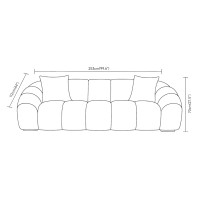 BOSSANOVA ΚΑΝΑΠΕΣ 3ΘΕΣΙΟΣ OFF WHITE 255x115x71cm