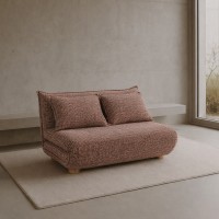 FUTON ΚΑΝΑΠΕΣ ΚΡΕΒΑΤΙ 2ΘΕΣΙΟΣ ΑΝΑΔΙΠΛΟΥΜΕΝΟΣ TERRACOTTA BEIGE ΜΕ PATTERN 141x87x76cm