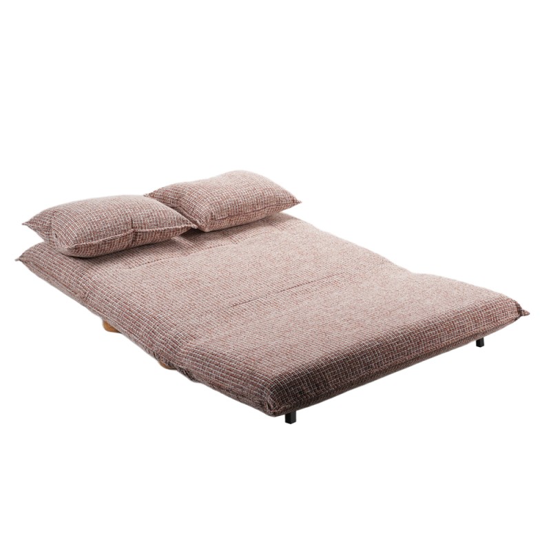FUTON ΚΑΝΑΠΕΣ ΚΡΕΒΑΤΙ 2ΘΕΣΙΟΣ ΑΝΑΔΙΠΛΟΥΜΕΝΟΣ TERRACOTTA BEIGE ΜΕ PATTERN 141x87x76cm