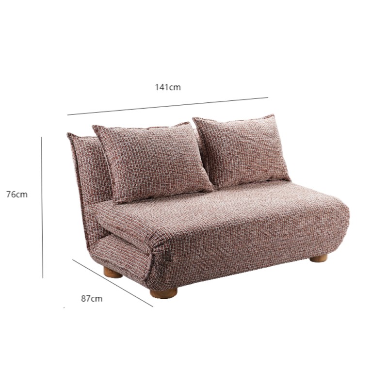 FUTON ΚΑΝΑΠΕΣ ΚΡΕΒΑΤΙ 2ΘΕΣΙΟΣ ΑΝΑΔΙΠΛΟΥΜΕΝΟΣ TERRACOTTA BEIGE ΜΕ PATTERN 141x87x76cm