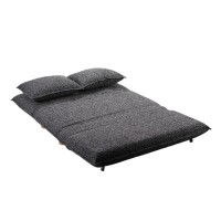 FUTON ΚΑΝΑΠΕΣ ΚΡΕΒΑΤΙ 2ΘΕΣΙΟΣ ΑΝΑΔΙΠΛΟΥΜΕΝΟΣ ΓΚΡΙ ΜΑΥΡΟ ΜΕ PATTERN 141x87x76cm
