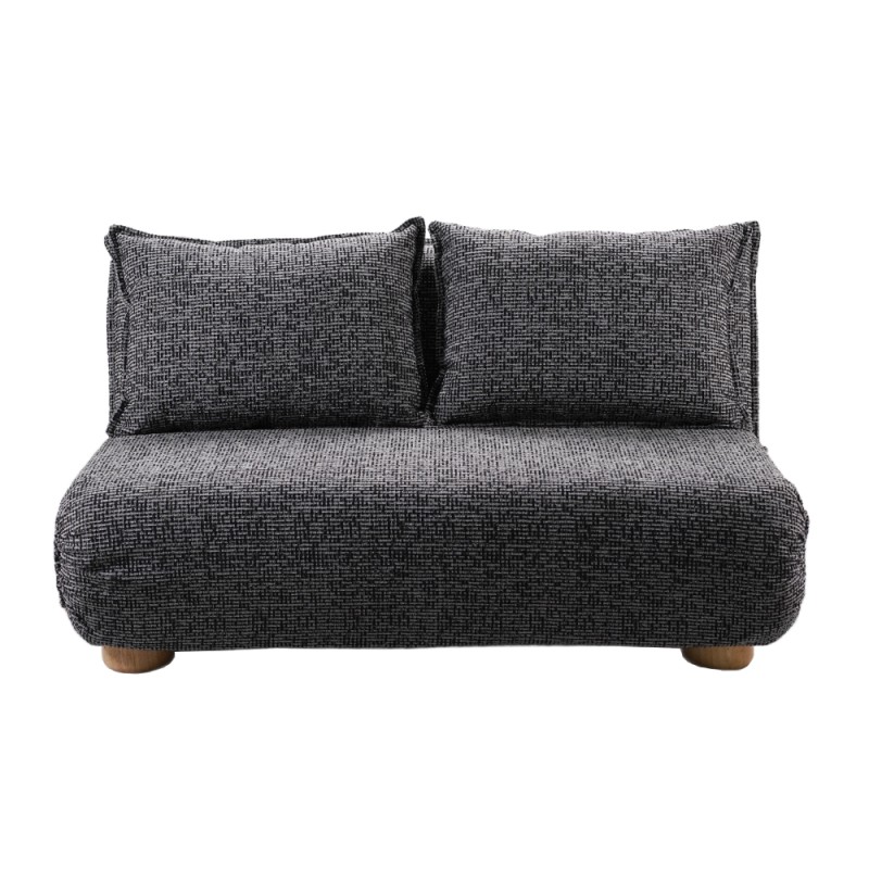 FUTON ΚΑΝΑΠΕΣ ΚΡΕΒΑΤΙ 2ΘΕΣΙΟΣ ΑΝΑΔΙΠΛΟΥΜΕΝΟΣ ΓΚΡΙ ΜΑΥΡΟ ΜΕ PATTERN 141x87x76cm