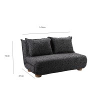FUTON ΚΑΝΑΠΕΣ ΚΡΕΒΑΤΙ 2ΘΕΣΙΟΣ ΑΝΑΔΙΠΛΟΥΜΕΝΟΣ ΓΚΡΙ ΜΑΥΡΟ ΜΕ PATTERN 141x87x76cm