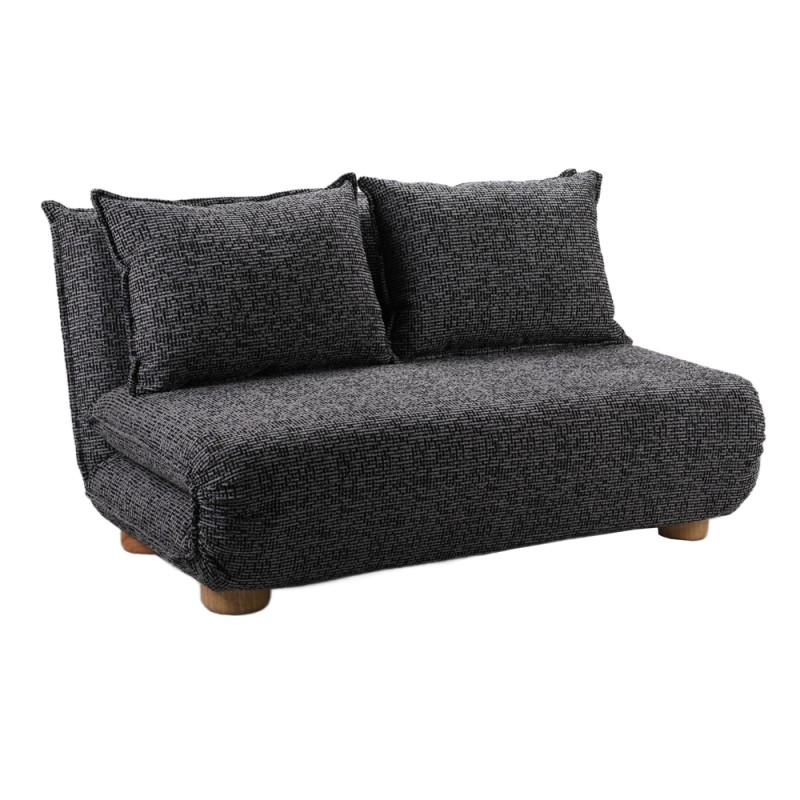 FUTON ΚΑΝΑΠΕΣ ΚΡΕΒΑΤΙ 2ΘΕΣΙΟΣ ΑΝΑΔΙΠΛΟΥΜΕΝΟΣ ΓΚΡΙ ΜΑΥΡΟ ΜΕ PATTERN 141x87x76cm