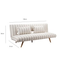 LA SPEZIA ΚΑΝΑΠΕΣ ΚΡΕΒΑΤΙ 3ΘΕΣΙΟΣ OFF WHITE BEIGE 188x81x88cm
