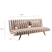 LA SPEZIA ΚΑΝΑΠΕΣ ΚΡΕΒΑΤΙ 3ΘΕΣΙΟΣ OFF WHITE TERRACOTTA 188x81x88cm