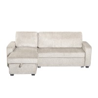 TRESOR ΚΑΝΑΠΕΣ ΚΡΕΒΑΤΙ ΓΩΝΙΑ ΑΝΑΣΤΡΕΨΙΜΗ OFF WHITE 223x145x91cm