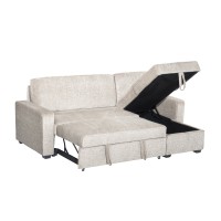 TRESOR ΚΑΝΑΠΕΣ ΚΡΕΒΑΤΙ ΓΩΝΙΑ ΑΝΑΣΤΡΕΨΙΜΗ OFF WHITE 223x145x91cm