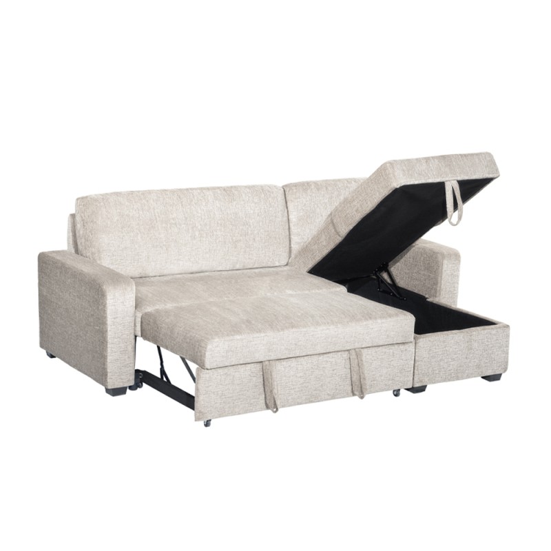 TRESOR ΚΑΝΑΠΕΣ ΚΡΕΒΑΤΙ ΓΩΝΙΑ ΑΝΑΣΤΡΕΨΙΜΗ OFF WHITE 223x145x91cm