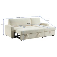 TRESOR ΚΑΝΑΠΕΣ ΚΡΕΒΑΤΙ ΓΩΝΙΑ ΑΝΑΣΤΡΕΨΙΜΗ OFF WHITE 223x145x91cm