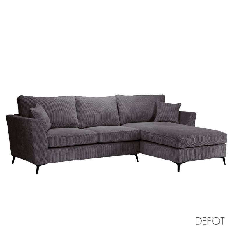 BOEL ΚΑΝΑΠΕΣ ΓΩΝΙΑ ΔΕΞΙΑ ΓΚΡΙ LINCOLN 90 280x170x92cm