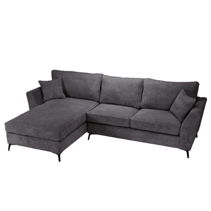 BOEL ΚΑΝΑΠΕΣ ΓΩΝΙΑ ΑΡΙΣΤΕΡΗ ΓΚΡΙ LINCOLN 90 280x170x92cm
