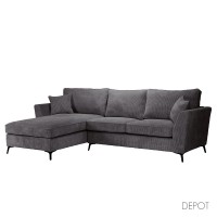 BOEL ΚΑΝΑΠΕΣ ΓΩΝΙΑ ΑΡΙΣΤΕΡΗ ΓΚΡΙ LINCOLN 90 280x170x92cm