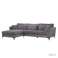 FOREVER ΚΑΝΑΠΕΣ ΓΩΝΙΑ ΑΡΙΣΤΕΡΗ ΓΚΡΙ LINCOLN 90 316x185x92cm