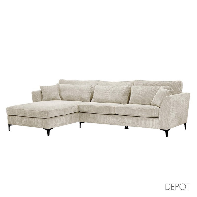FOREVER ΚΑΝΑΠΕΣ ΓΩΝΙΑ ΑΡΙΣΤΕΡΗ BEIGE LINCOLN 03 316x185x92cm