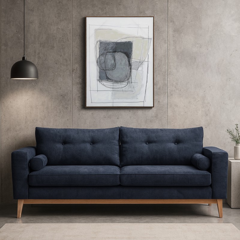LUSSO ΚΑΝΑΠΕΣ ΚΡΕΒΑΤΙ 3ΘΕΣΙΟΣ ΜΠΛΕ LINO 89 218x85x87cm