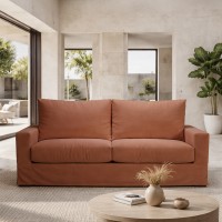 ITHAKI ΚΑΝΑΠΕΣ ΚΡΕΒΑΤΙ 3ΘΕΣΙΟΣ TERRACOTTA SCALA 57 190x94x90cm