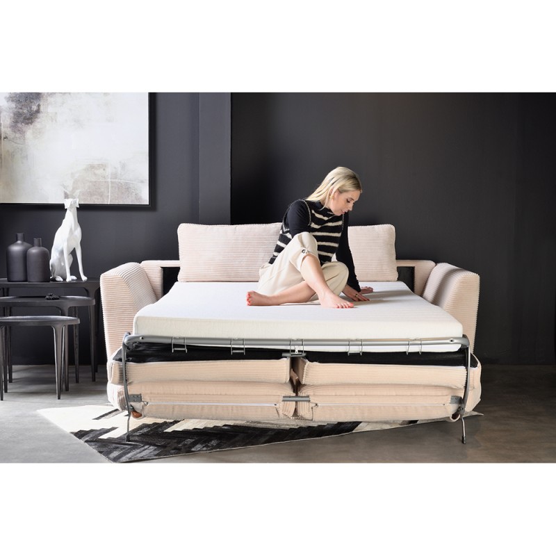 COCOON ΚΑΝΑΠΕΣ ΚΡΕΒΑΤΙ 3ΘΕΣΙΟΣ BEIGE LINCOLN D 03 208x94x92cm