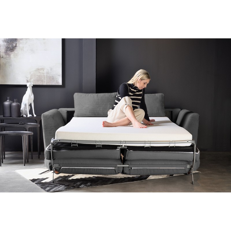 COCOON ΚΑΝΑΠΕΣ ΚΡΕΒΑΤΙ 3ΘΕΣΙΟΣ ΓΚΡΙ LINCOLN D 90 208x94x92cm